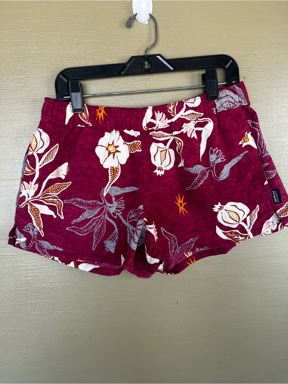 Patagonia Barely Baggie Floral Drawstring Nylon Shorts small
